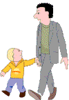 Man walking with son